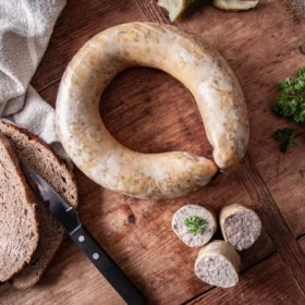 Hausmacher Leberwurst mit Majoran im Ring