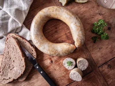 Hausmacher Leberwurst mit Majoran im Ring