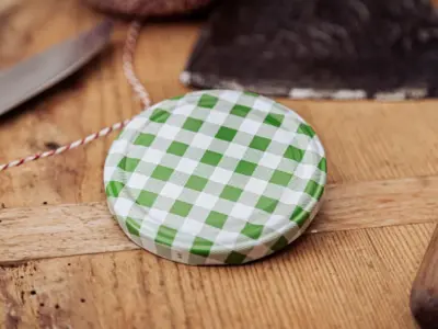 Gläser-Deckel grün-weiß | 10 Stück