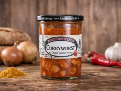 Currywurst aus Thüringer Bratwurst
